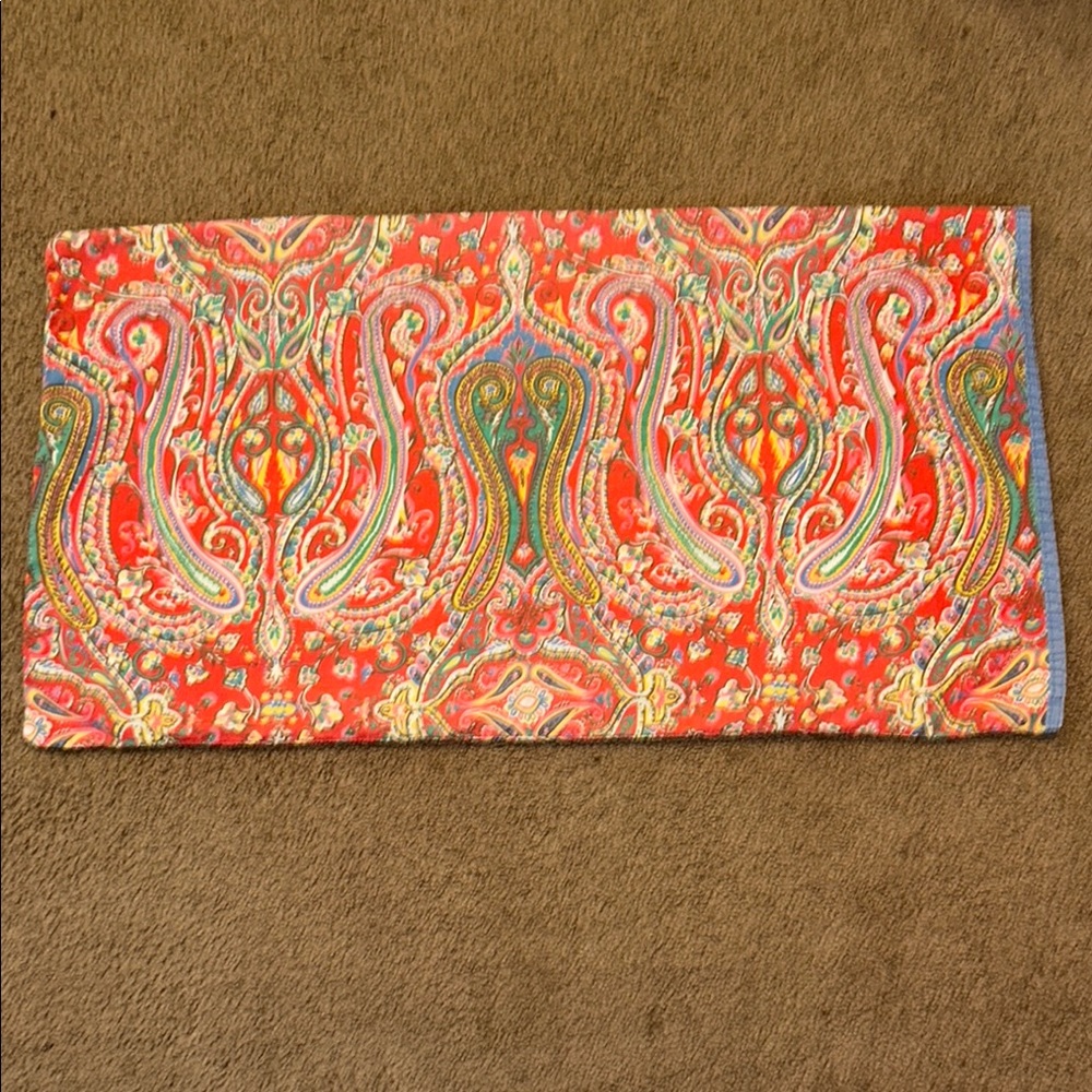 Vintage LAUREN RALPH LAUREN Paisley Beachside Standard Pillowcase Blue Border